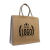Grey Coloured Jute Bag with a Logo Display Example on the Front, available at Helloprint