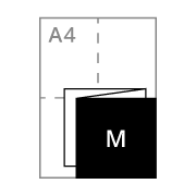 444x148mm <br>folded to <br><strong>148x148mm (6pp)</strong>