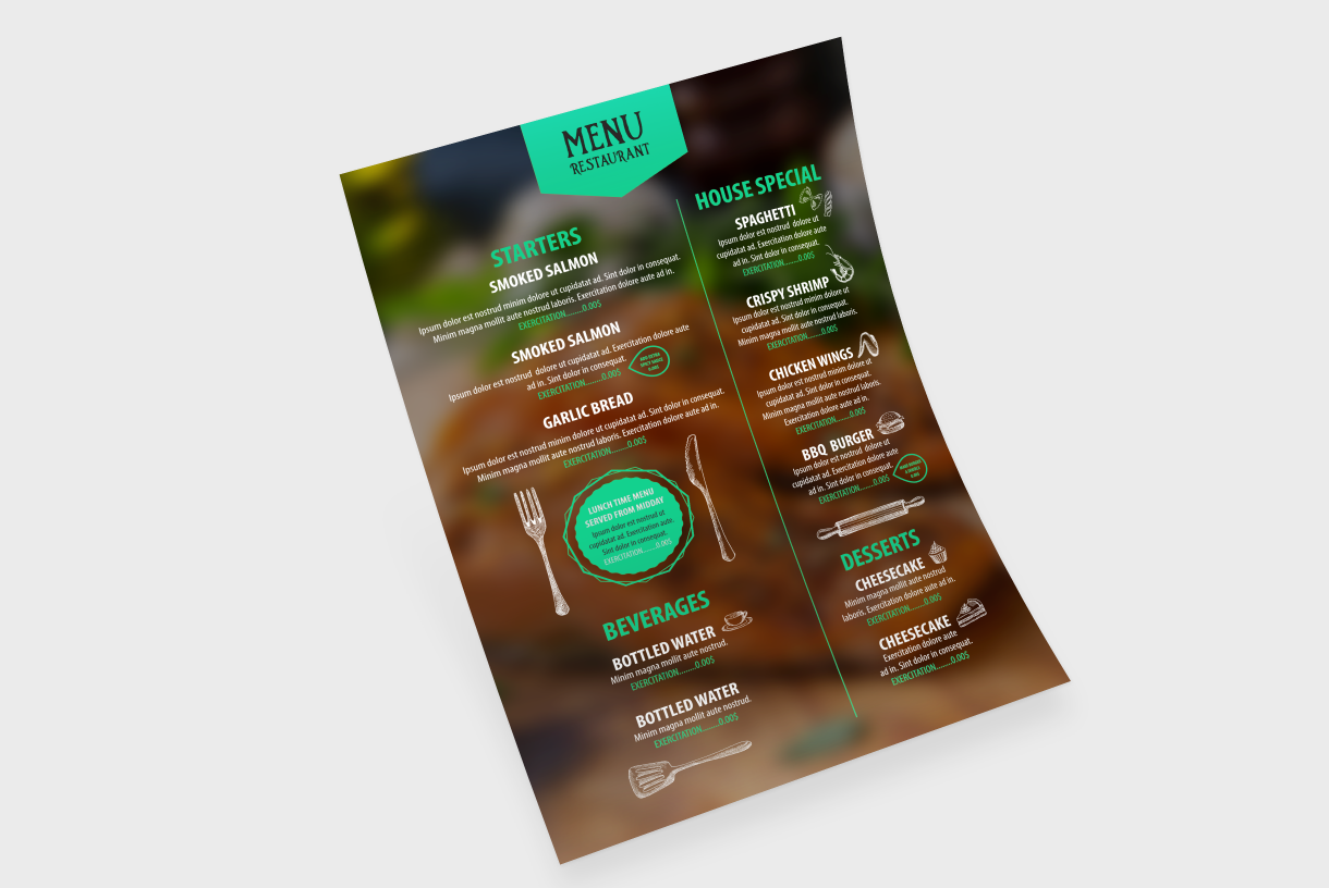 Kunststof menukaarten
