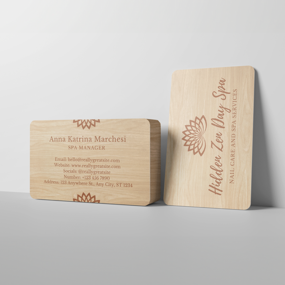 Tarjetas de visita de madera