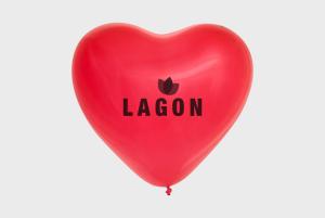 Hartvormige ballonnen met uw persoonlijke boodschap, ontwerp of naam - bedrukt met Printworx