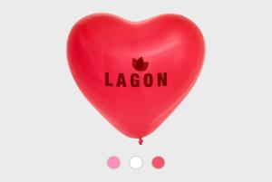 Heart shaped balloons with your personalised message, design or name - printed with Ekoprint.de