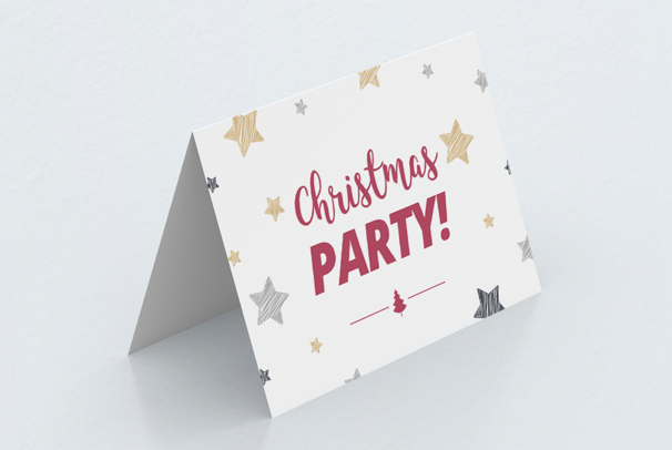 A product image of a customisable Christmas card available with a printed festive personalised message at Helloprint