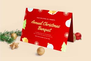 A product image of a customisable Christmas card available with a printed festive personalised message at Helloprint