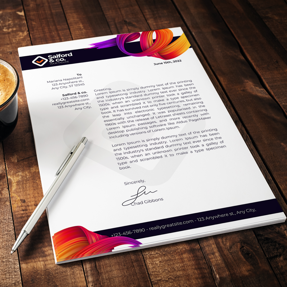Letterhead Computer Paper Custom Letterhead Printing | Business Headed Paper