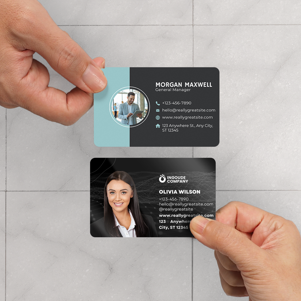 Cartes de visite en plastique blanc (PVC)