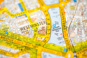 A map icon of Westminster used to indicate that Helloprint offers printing solutions in Westminster