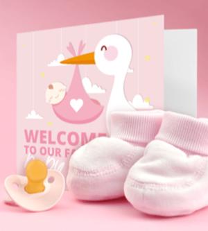 Custom printed birth announcement cards available at Helloprint for the best price