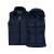 A dark blue coloured sleeveless bodywarmer available with custom printing solutions at cheap prices at Helloprint