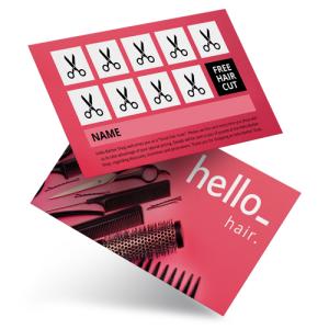 Hairdresser red loyalty card