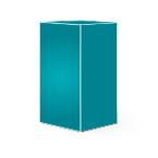 A blue coloured square cube icon used at printpromotion.be