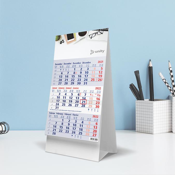 Custom Printed 3 Months Desk Calendars Helloprint