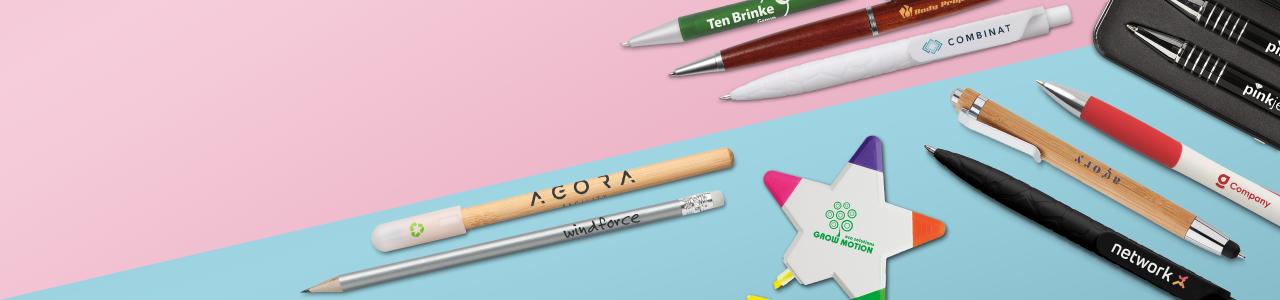 Penne, evidenziatori e matite personalizzate
