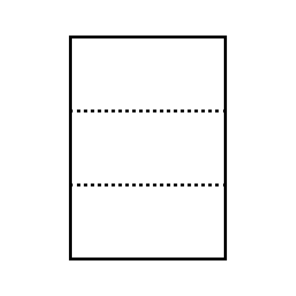 A4 folded to DL <br> Tri-fold