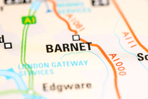 A map icon of Barnet used to indicate that Helloprint offers printing solutions in Barnet