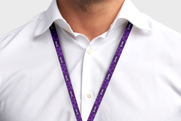 Personalised lanyards with your own company name - available online at Helloprint