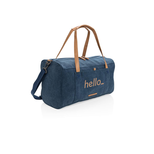 Personalised Canvas Weekend Bag in Blue from Helloprint