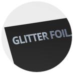 Printprodukte mit Glitter Folienveredelung, verfügbar bei HelloprintConnect