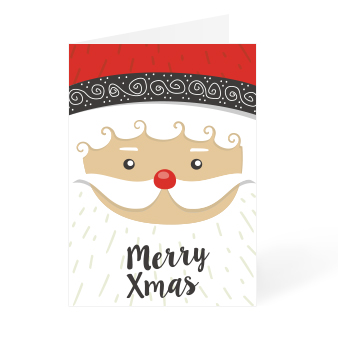 Santa face Merry Christmas Christmas card design available at Helloprint