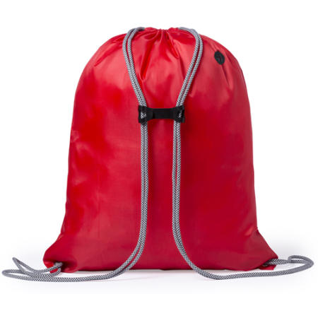 Vue de dos d'un sac à cordons rouge disponible sur Helloprint