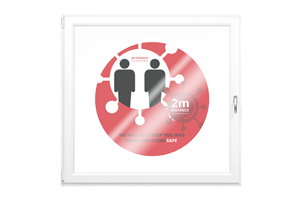 Red Anti COVID-19 Window Stickers