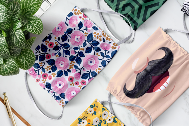 Order stylish masks online with Helloprint's predesigned face masks range 
