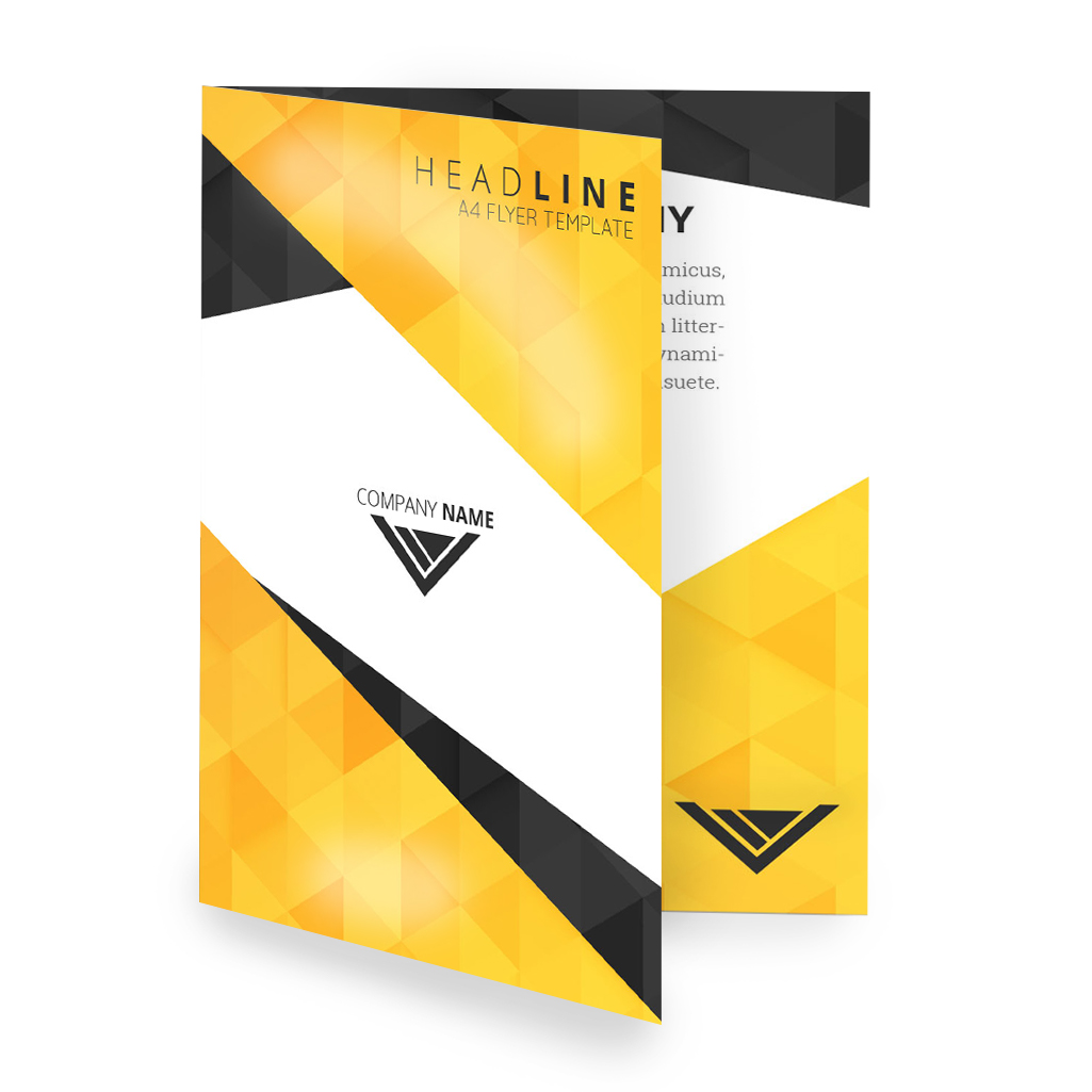 standing yellow presentation folder