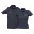 A pair of Dark blue premium Polo shirts available at leafletsprinting.com with personalised printing solutions for a cheap price