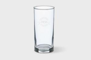 A product image of a 27 cl long drinking glass available to be printed with a personalised logo or image on the side at leafletsprinting.com