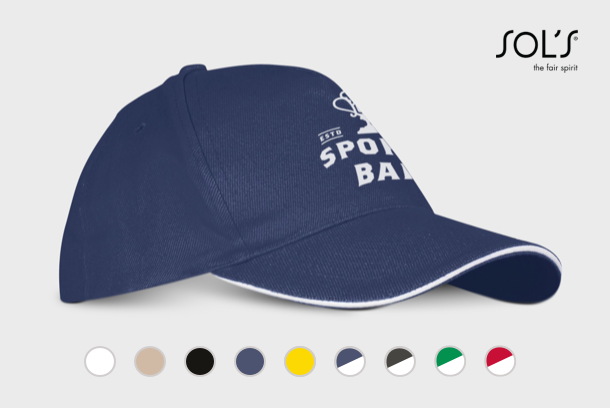Image of a printed baseball cap. Perfect for the sporting season!