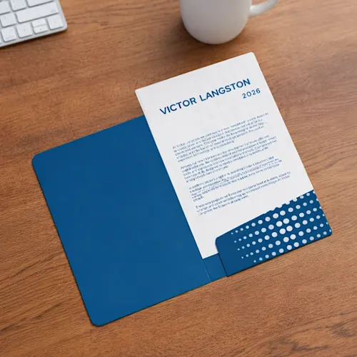 Presentatiemap met gelijmd vak