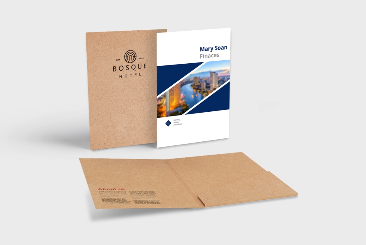 Presentatiemap met gelijmd vak