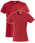 Das premium Shirt der Marke Clique mit Rundhals im roten Farbton. Verkauft und bedruckt von Helloprint. 