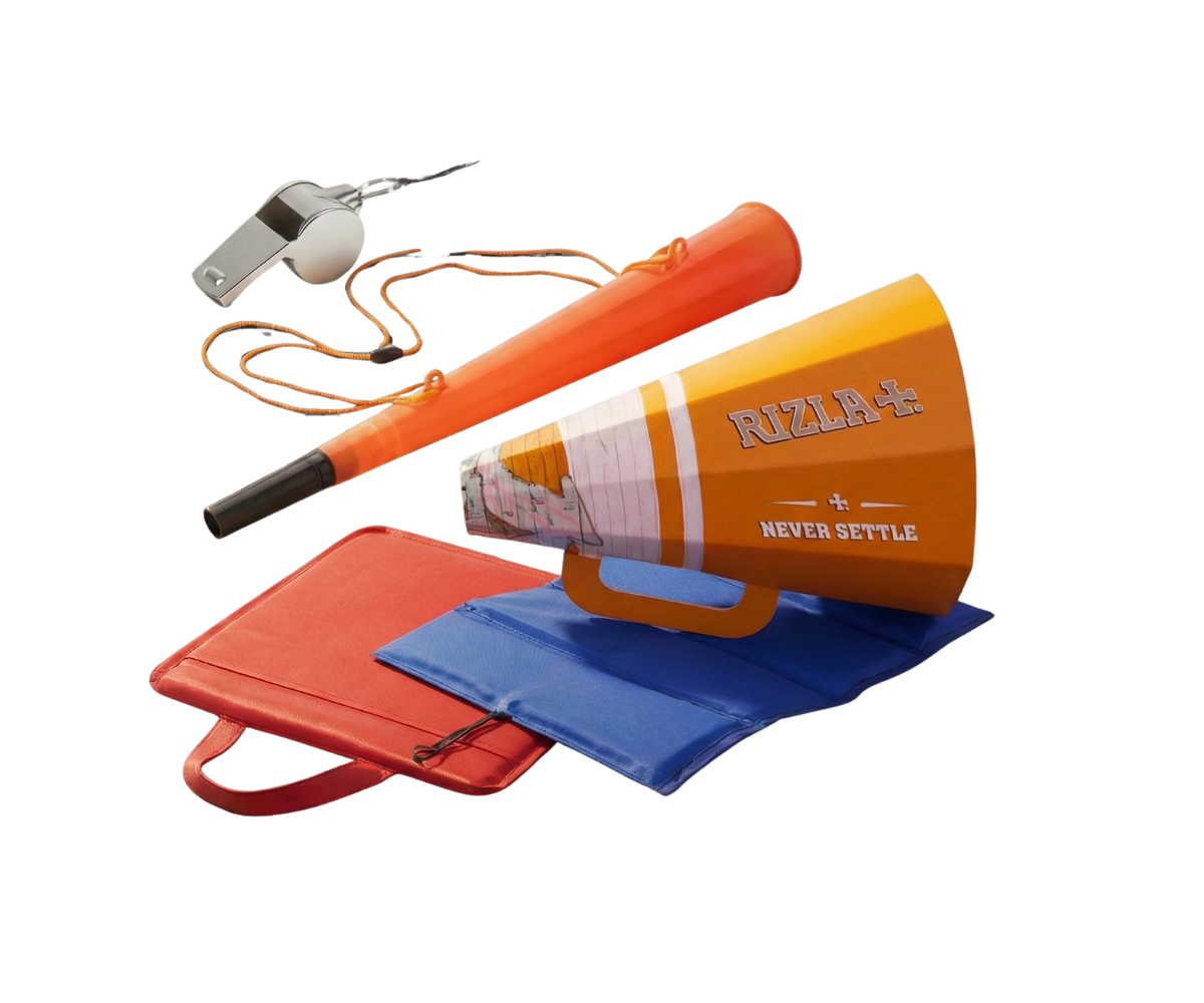 Stadiontoeters, fluitjes, kussens