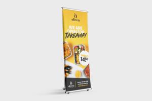 L banner We are open for takeaway 