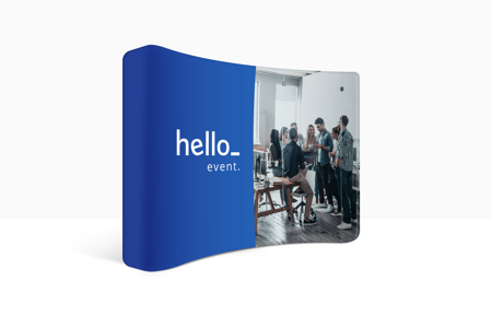 Curved stretch wall with bent corners