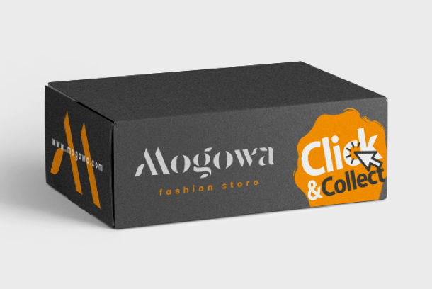 printed shipping box with a flap