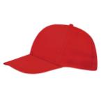 Gorra roja cinco paneles clásica con impresión personalizada disponible en Helloprint
