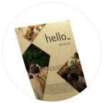 Icono para folletos especiales con papel metalizado dorado disponible en Helloprint