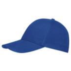 Gorra de color azul royal con impresión de logo o diseño disponible en Helloprint