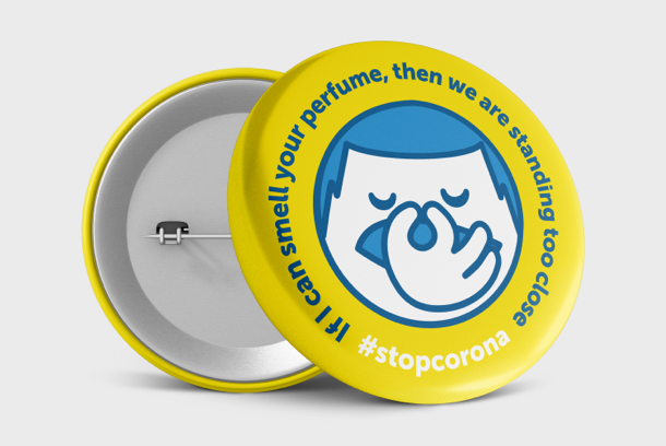 Safety COVID-19 Buttons Yellow n°2