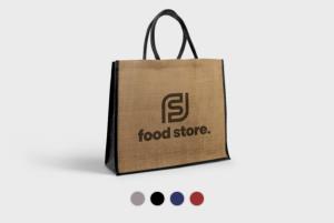 Personalised Shopping jute bags, printed with your business logo or custom design - leafletsprinting.com