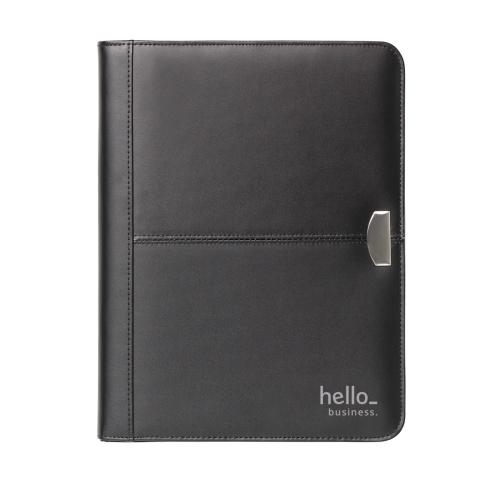 Premium, leather business document folder at Helloprint. You can print your company logo and text on the folder.