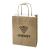 Elegant kraft paper bags with white interior printed with a business logo 