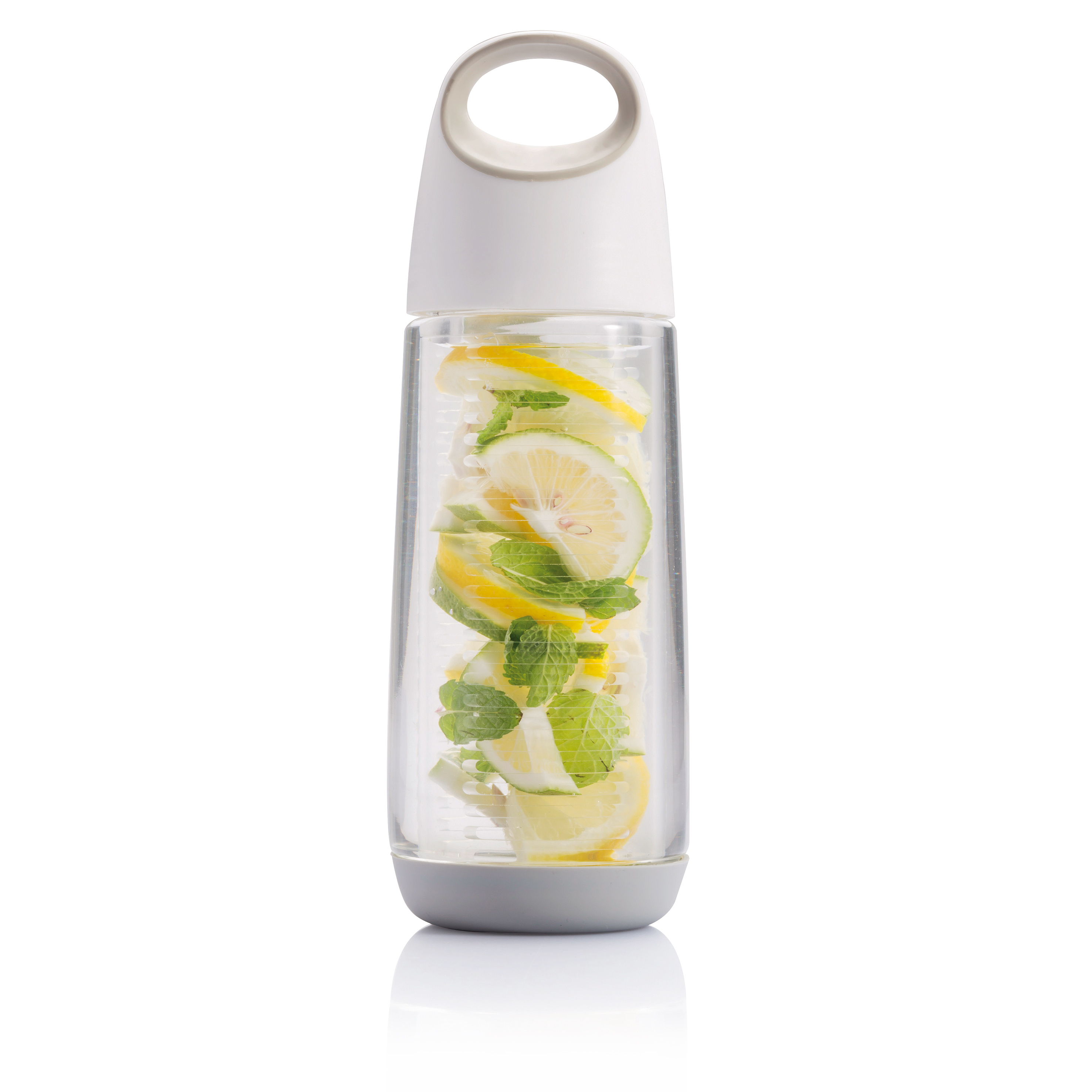 Customisable Bopp Fruit Infuser Bottle Filled with Fruit, with Top Handle, available at Helloprint