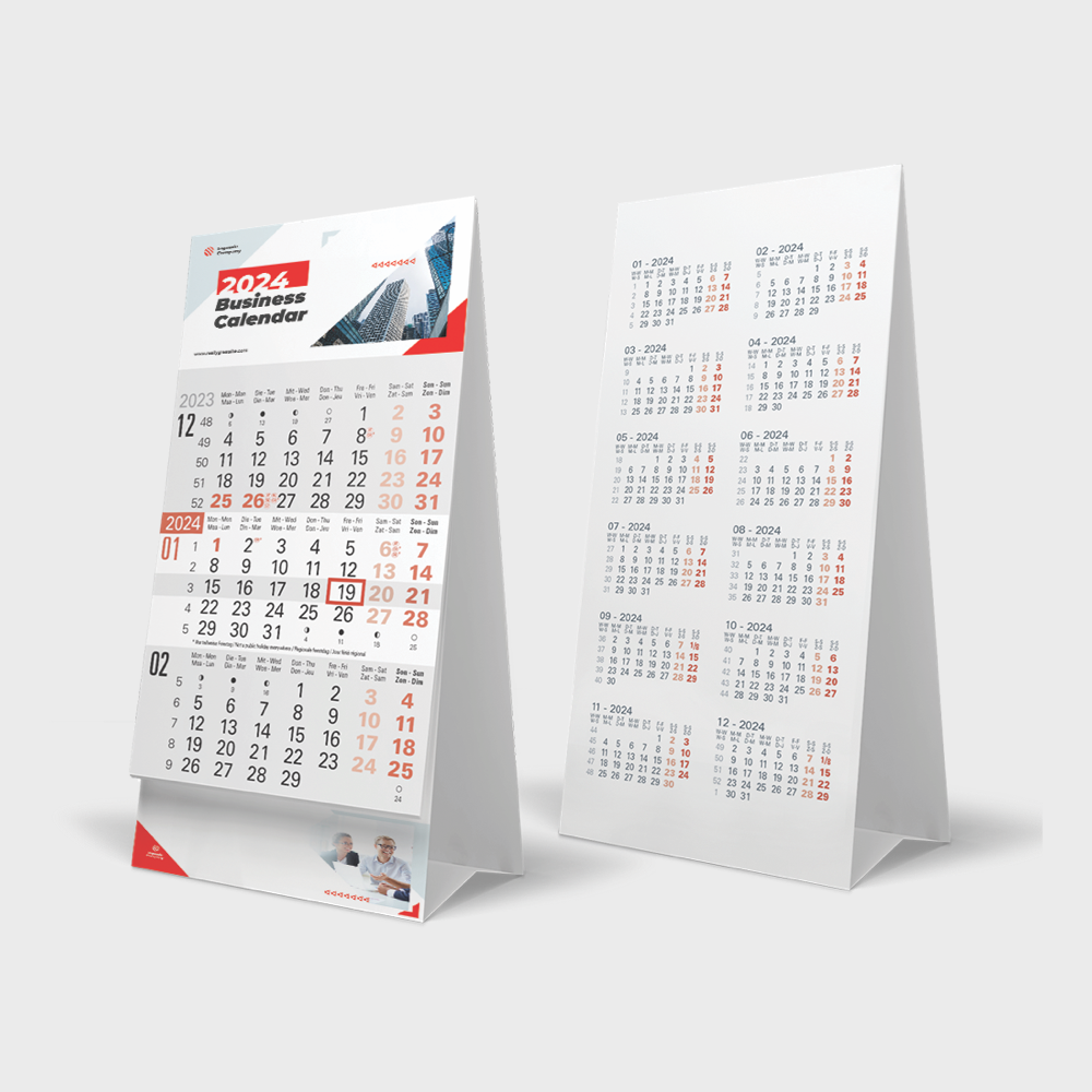 Postnet Desk Calendars Custom Printed 3 Months Desk Calendars | HelloPrint