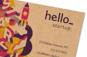 Environmentally-friendly business cards, available at Helloprint