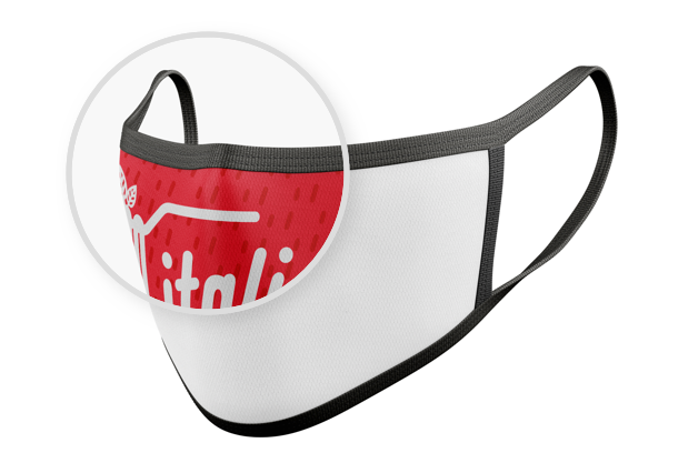 2 layer face mask zoomed in on the design