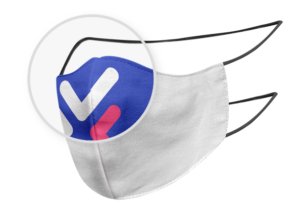 Pocket filtre face mask zoomed in on the design