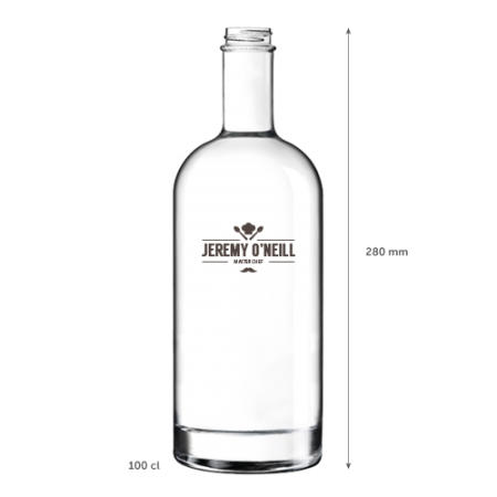 A 1 litre classic glass bottle available with personalised printing options for a cheap price at Helloprint